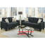 2 pièces en polyfibre noire avec dossier, coussin et oreiller inclus pour un espace de vie moderne-181805589-181805594