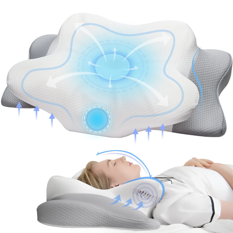 Ergonomic Memory Foam Cervical Pillow – Contour Support for Side, Back & Stomach Sleepers