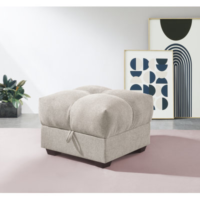 Ajada 69cm Wide Square Solid Colour Ottoman with Storage