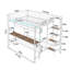 Lit superposé double au-dessus de simple avec bureau encastré et éclairage à DEL - Loft peu encombrant pour enfants et adolescents, structure robuste, assemblage facile, parfait pour les chambres à coucher et les dortoirs (sans matelas)