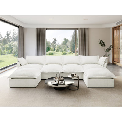 Modular Sectional Couch Down Filled Sofa, Comfty Convertible Deep Seat Cloud Couch For Living Room, Detachable Washable Couches Cushion Covers