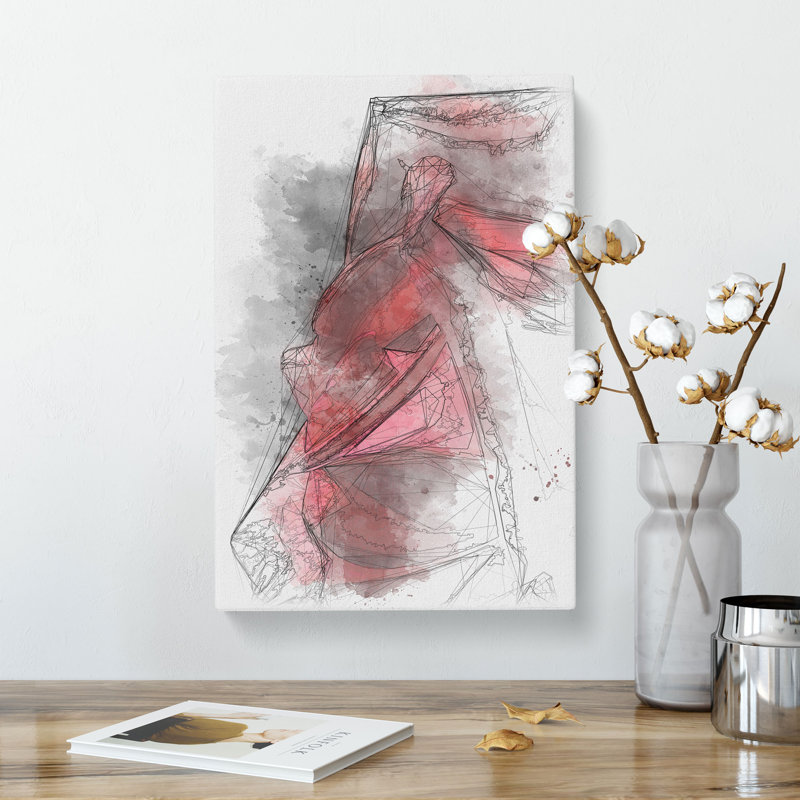 Petals of a Red Rose - Wrapped Canvas Drawing - Wrapped Canvas, 50cm H x 35cm W x 3cm D