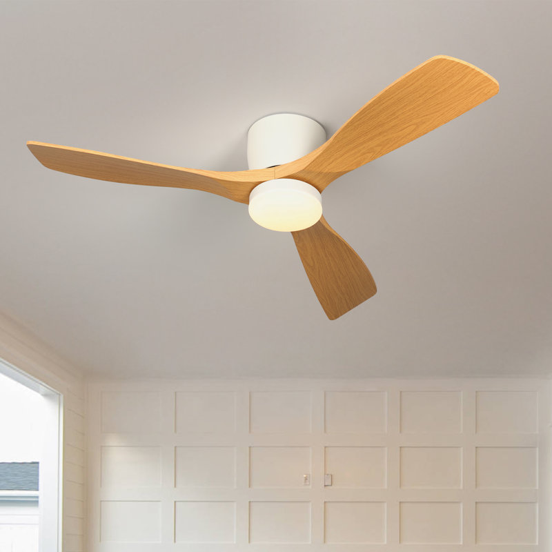 Karlena 48'' 3 - Blade Modern Low-Profile Ceiling Fan with LED Light and Remote Control, 48"