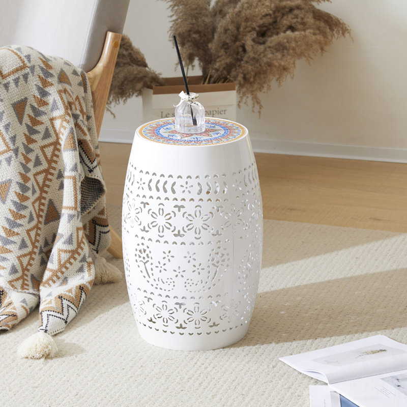 Table d'appoint Boho, Blanc