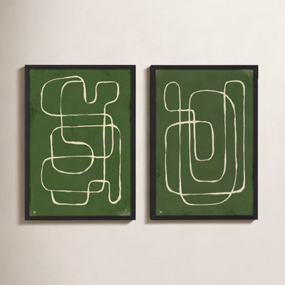 "Line Works", ensemble de 2 par Studio - Encadré, art mural