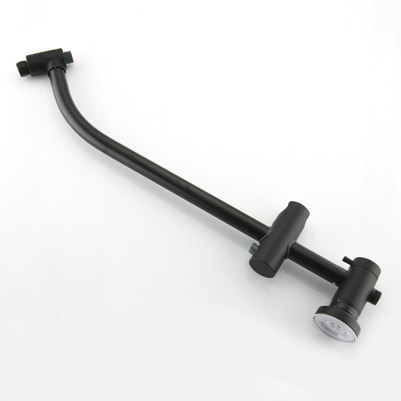 Douche noire matte avec barre coulissante en acier inoxydable de 26 po, deux têtes, débit de 1,8 gallon par minute, jet de massage pulsé noir, pluie / brouillard