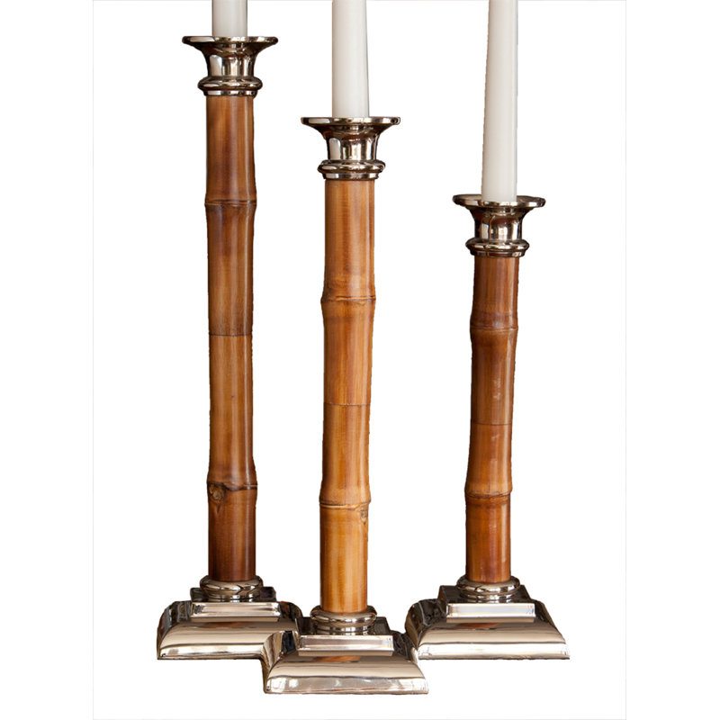 Bougeoir de table en acier inoxydable, H 12 po x l 3,5po