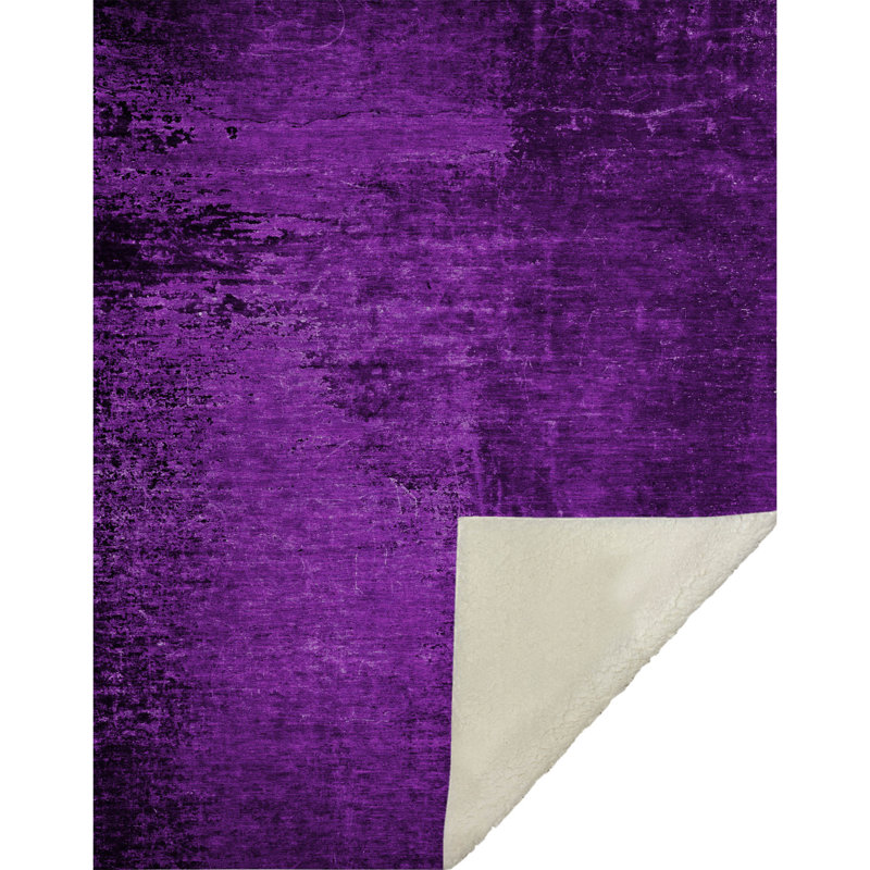 Addison Machine Washable Sherpa Throw Blanket, Mauve, Abstract Monochromatic