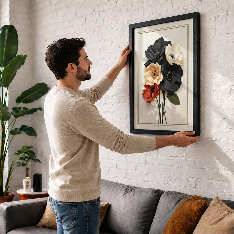 Bouquet Study Botanical - Framed Print, Black, A4 - 29.7 x 21.0 cm