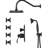 Shower Faucet In Matte Black - 4 Spray Options, Water Flow Control Modes, Powerful-127368503
