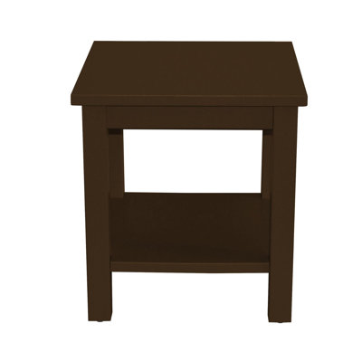 Versaloft Solid Wood Amish End Table With Shelf In Coffee Paint - Living Room Side Table