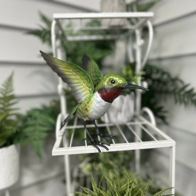 Metal Humming Bird Statue