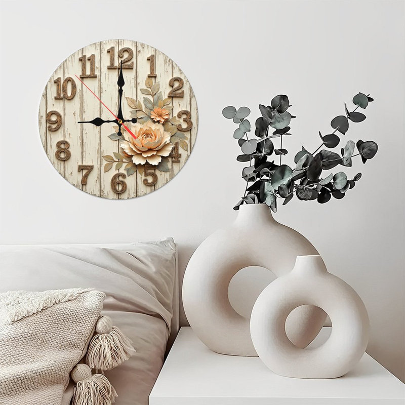 Horloge murale rustique en bois
