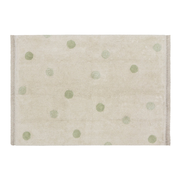 Hippy Hand Tufted Cotton Washable Polka Dots Indoor Rug