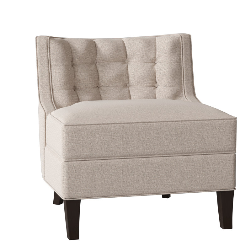 Social Sunbrella® Boucle Tufted Chair, Elise Linen, American Walnut