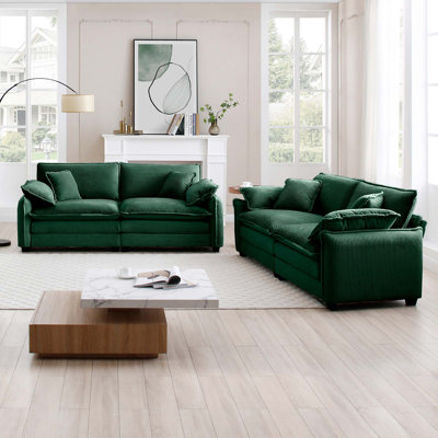 Modern Sofa  Sofa 2-Piece Set, Suitable  Living room and  Sofa Set, Consists of two pieces of 2 Seater Sofa, Corduroy