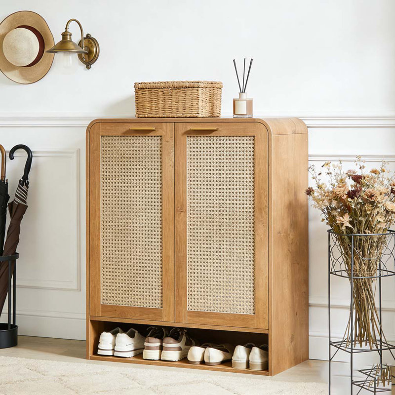 Shoe Cabinet with Doors, 6-Tier Shoe Storage Cabinet with Adjustable Shelves
