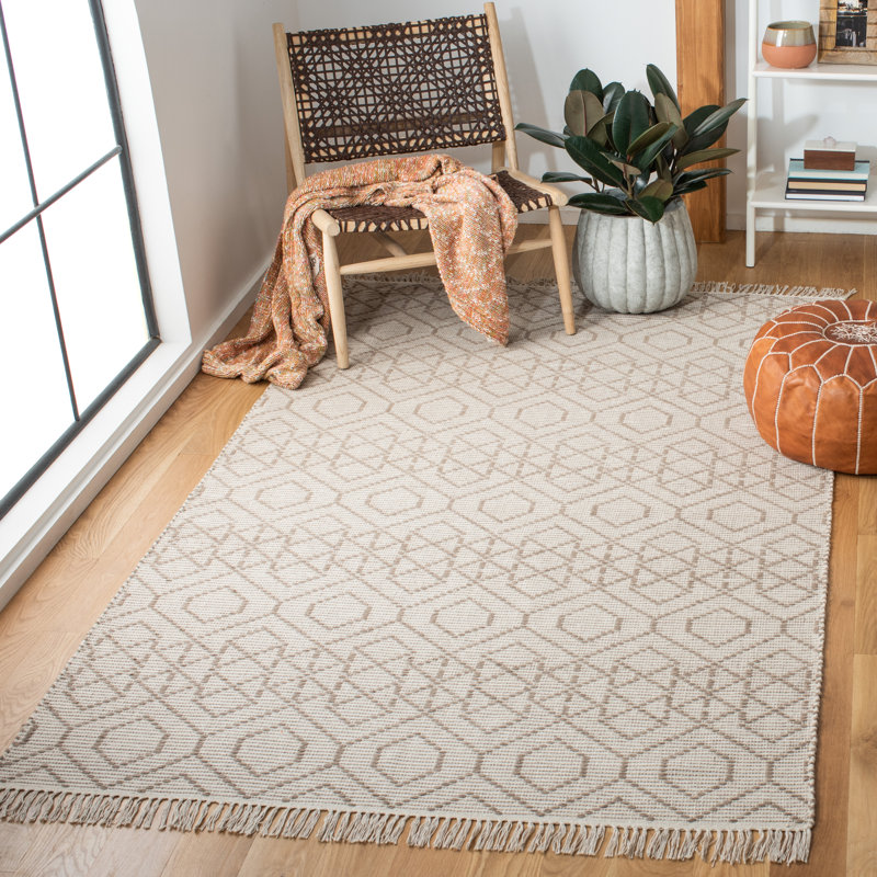 Montauk Hand Loomed Cotton Geometric Rug, Rectangle 4' x 6'