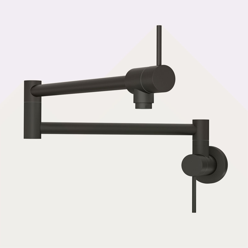 Robinet remplisseur de pot - Robinet d'évier de cuisine mural pliant extensible avec un trou et deux poignées,