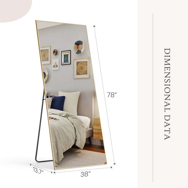Miroir pleine longueur Mirta, Doré, 78 po x 38 po
