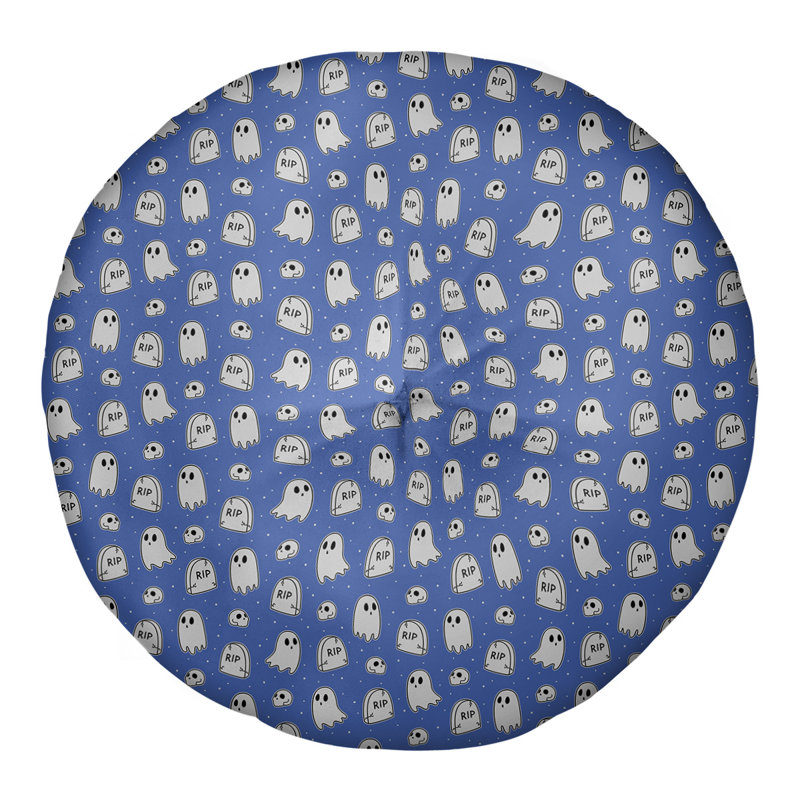 Coussin de sol rond Katelyn Elizabeth, 26 po x 26 po, Bleu