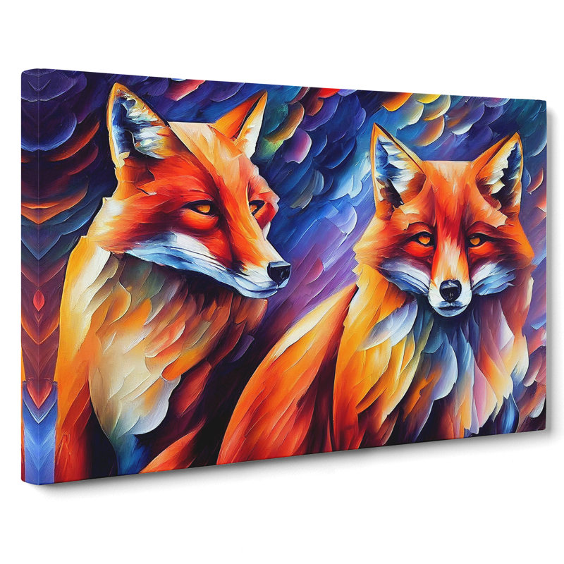 Fox Painting Vol.6 Abstract - Wrapped Canvas, 50cm H x 76cm W x 3cm D