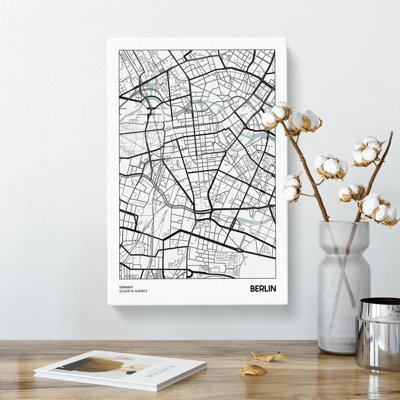 Map Berlin Germany - Wrapped Canvas