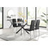 Lenworth Glass Rectangular Dining Table Set with 4 Quilted Velvet Dining Chairs