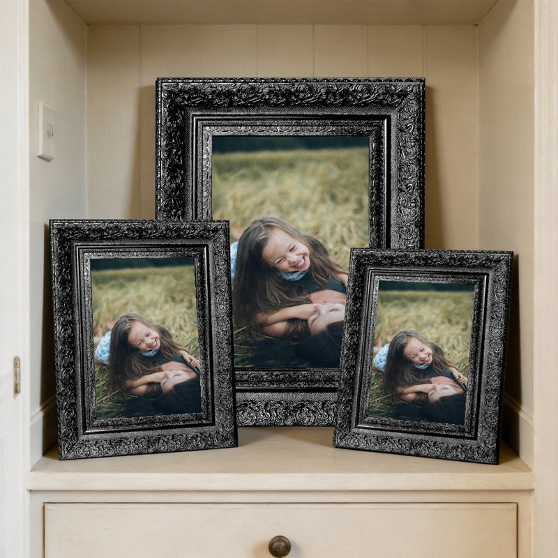 Black 3 PCS 11" x 14" Classic Picture Frame with Decorative Profile
