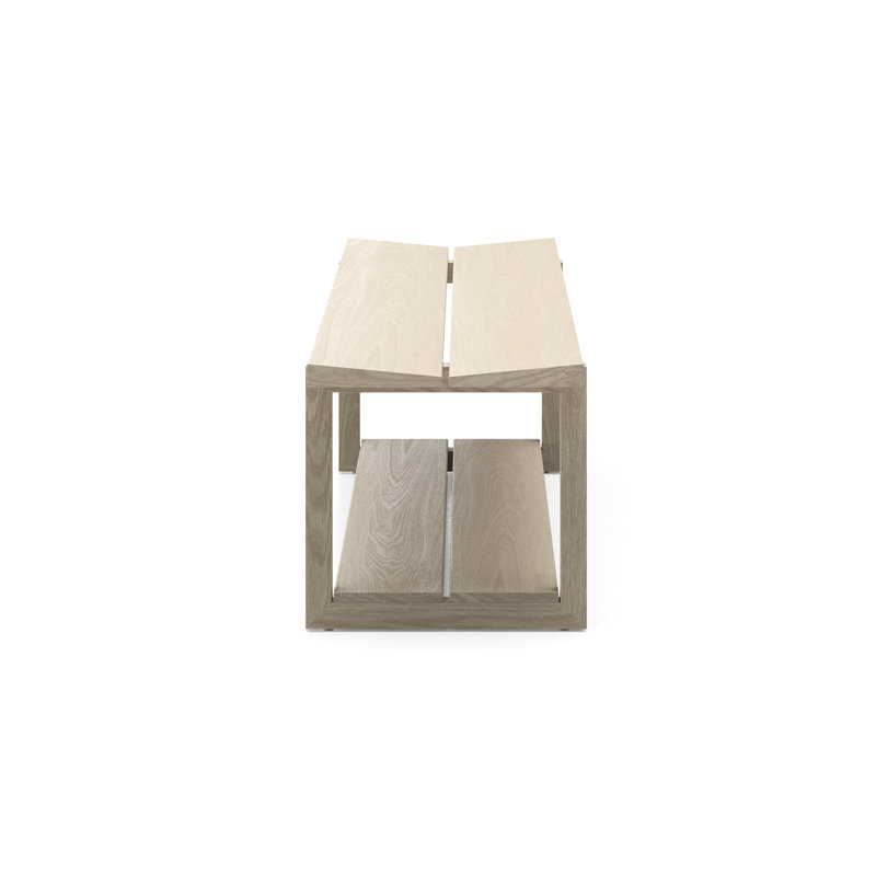 KAVA Solid Wood Bench, Washed Oak