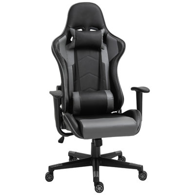 Inbox Zero Adjustable Swiveling PC & Racing Game Chair in Black