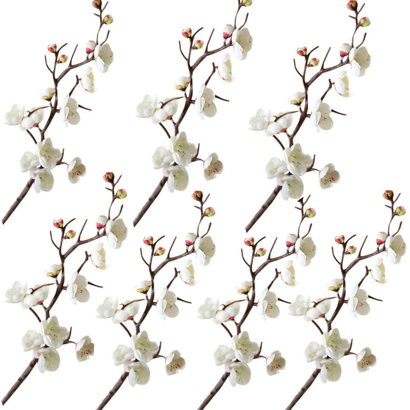 7 pièces décoratives en fausse fleur de cerisier, longues fleurs artificielles pour un grand vase, branches de cerisier en fleurs pour arrangements floraux, décorations de printemps de mariage
