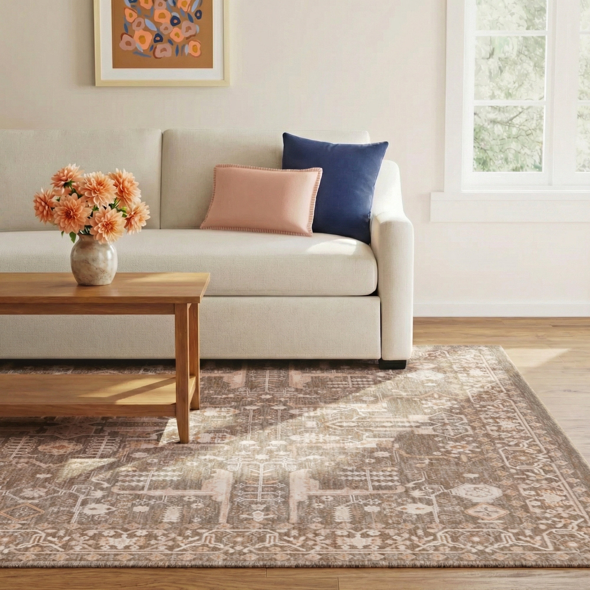 Kerin Taupe/Cream Rug, Rectangle 8' x 10'