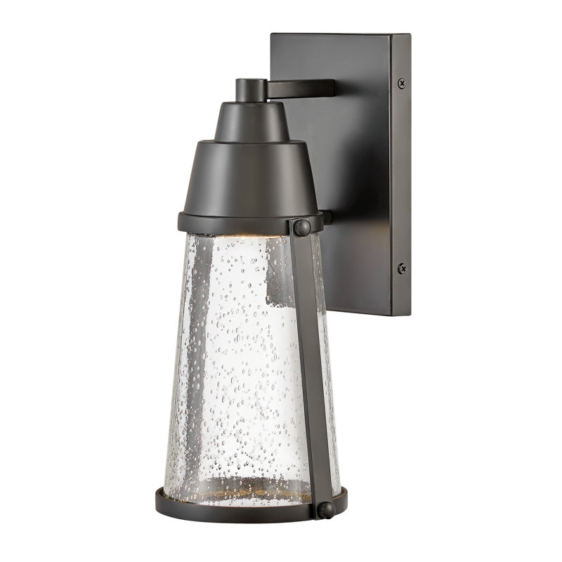 Miles Black 1 - Bulb Outdoor Wall Lantern, 12" H x 6" W x 6.25" D
