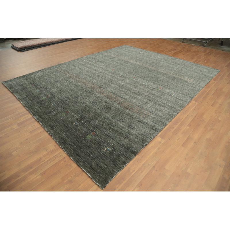 Tapis indien en laine de style Gabbeh 9 x 11