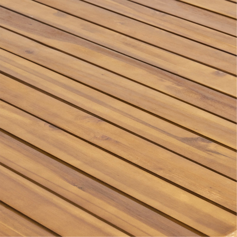 Table de salle à manger d'extérieur en bois massif de 69 po