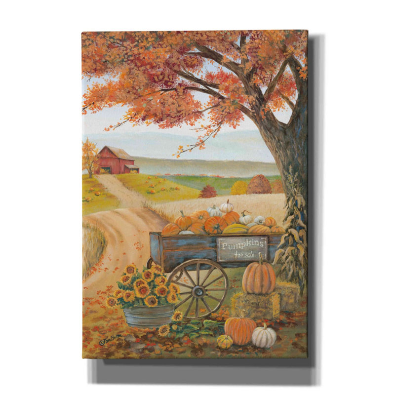 «Harvest Pumpkins» par Pam Britton, art mural sur toile, H 26 po x l 18 po x P 0,75 po