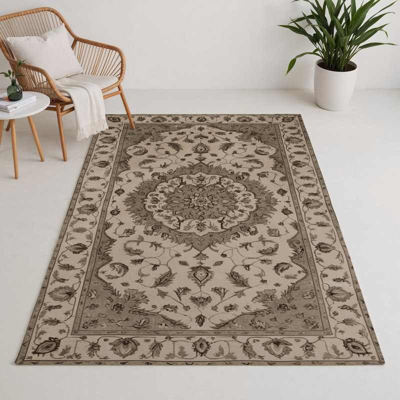 Tabriz Gray Indoor and Outdoor Area Rug, Rectangle 3' x 5'