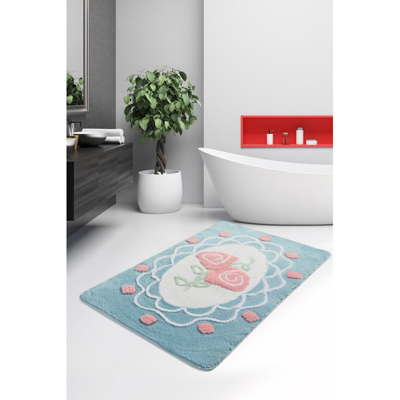 Tapis de bain Afacha, Bleu / blanc