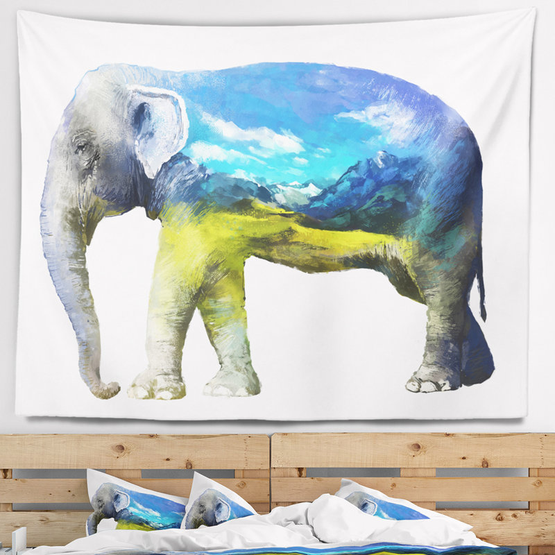 Illustration d'un animal éléphant, H 50 po x l 60 po