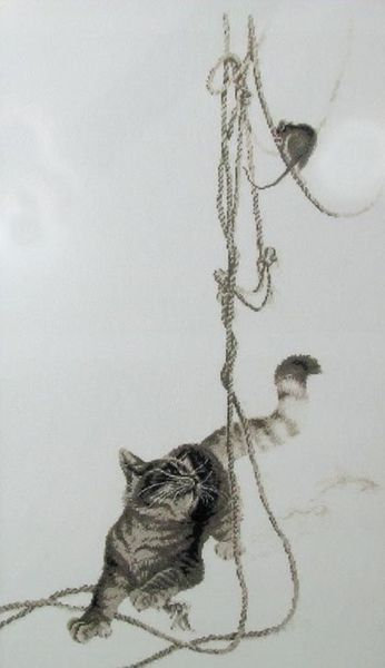 Playing with the Mouse Counted Cross Stitch Kit by Alisena 1033A