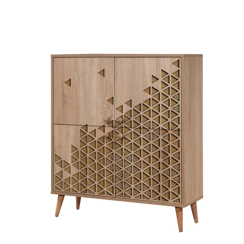 Brien 4 - Door Cabinet, Natural/Yellow