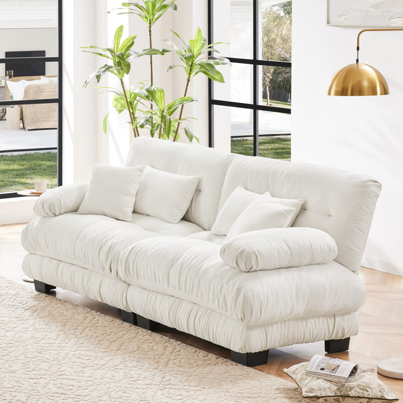 Versatile Modular Sofa for Living Room, White