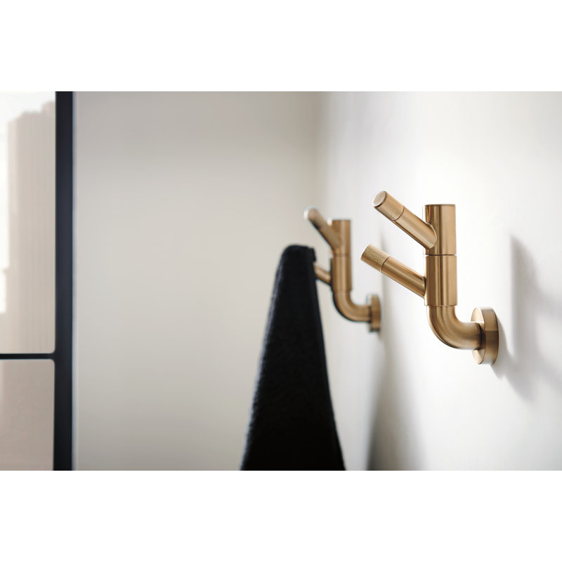 Litze Rotating Double Robe Hook, Luxe Gold