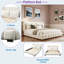 Lit plateforme tapissier avec 2 coussins et pieds robustes-1426745627-1426745625
