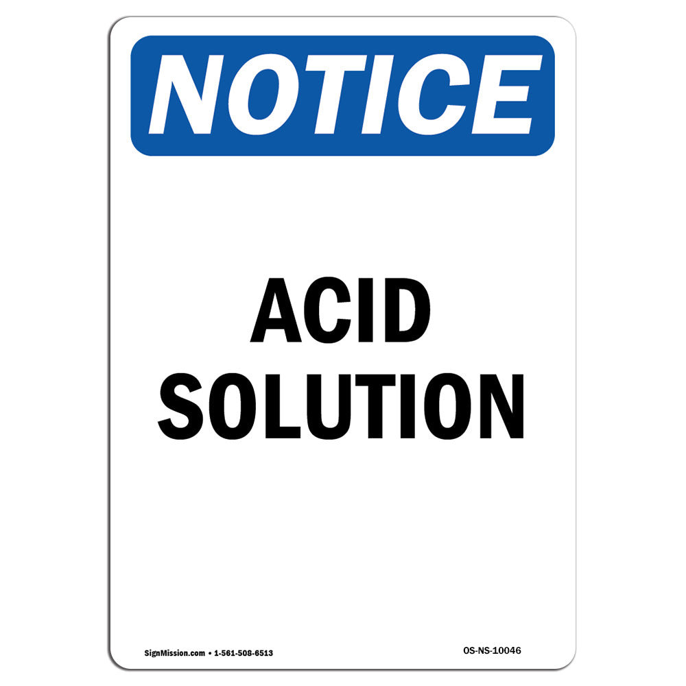 Sign Samil Solution SignMission Acid Solution Aluminum Sign 12 x 18 | Wayfair