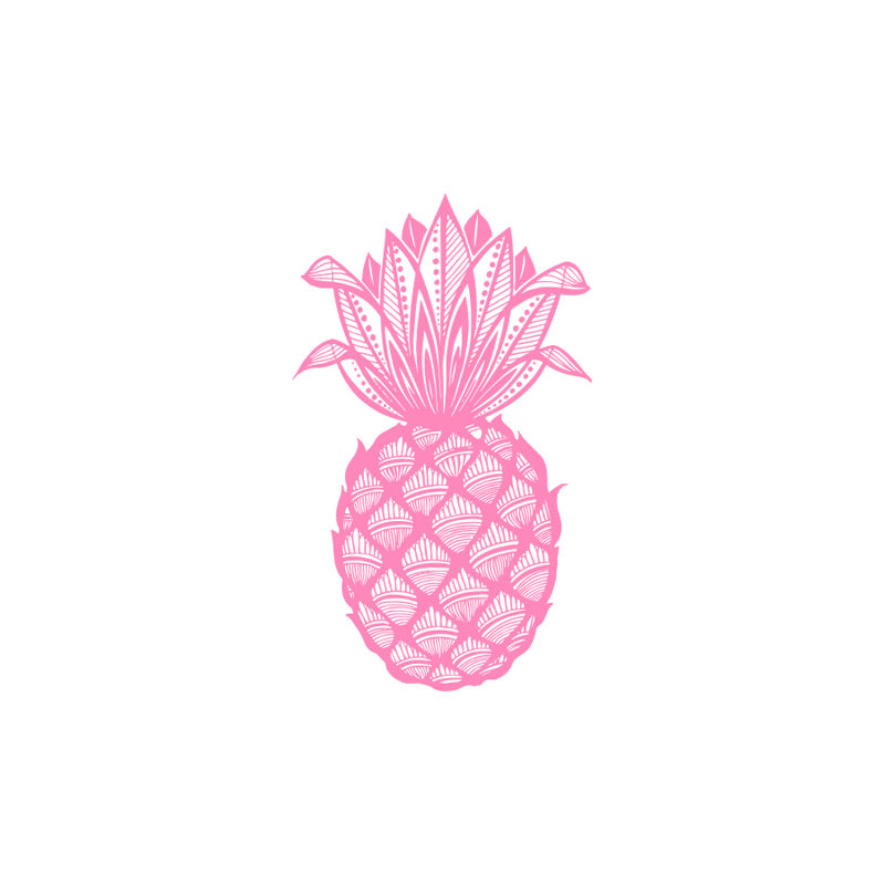 Décalcomanie murale fruits de pin ananas Barringer, Rose tendre