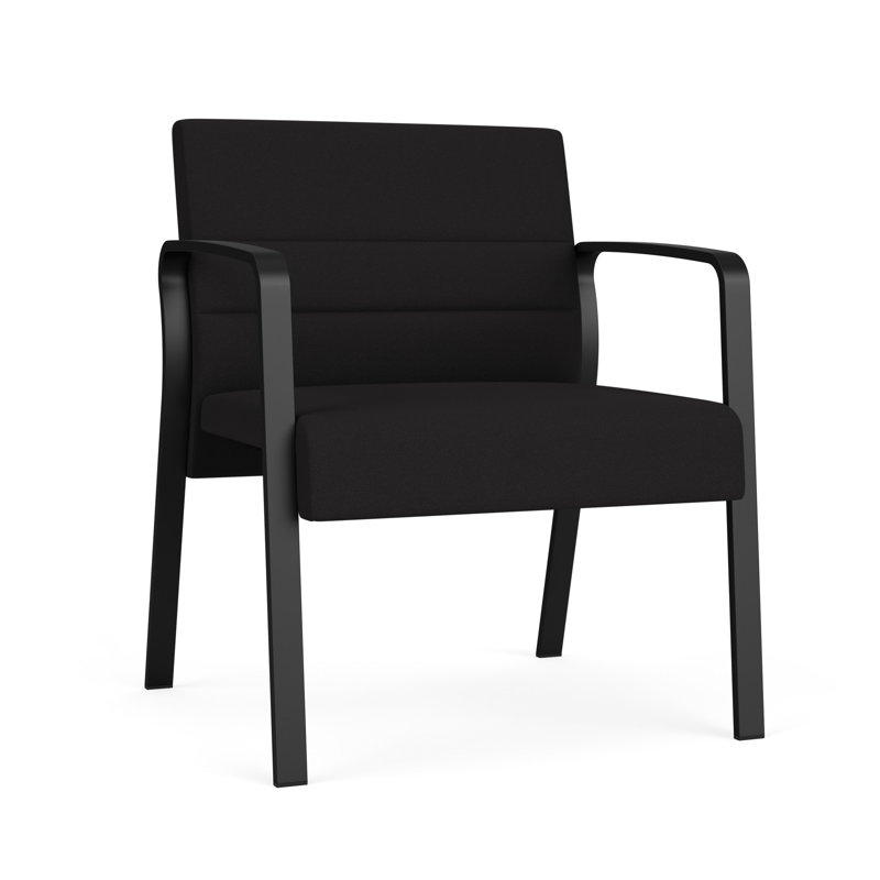 Chaise d'invité surdimensionnée Waterfall, Portes ouvertes en tissu noir, Noir