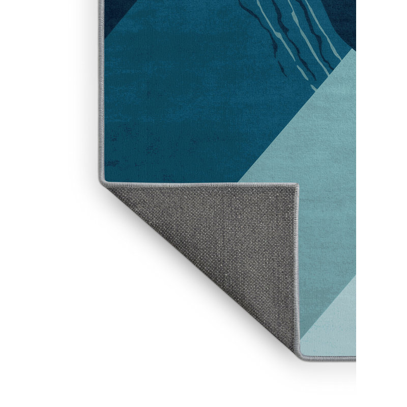 Tapis bleu moelleux moelleux et moelleux à motif nage arrière Backstroke, 4 x 6