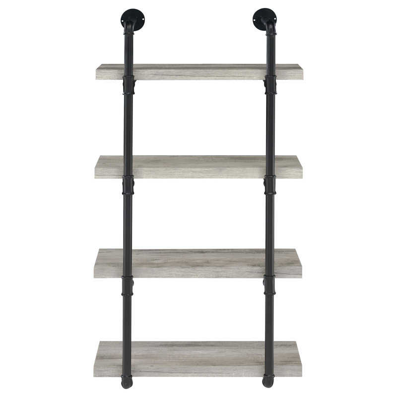 Bibliothèque moderne à 4 tablettes modernes Pamula, Gris